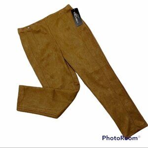 Lisette L. Sahara Tan Faux Suede Slim Ankle Narrow Pant Style 700663 Size 14 NWT